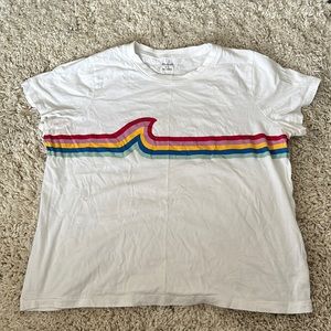 Rainbow wave baby tee